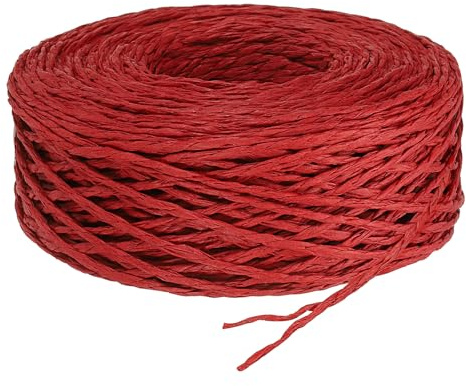 PATIKIL 1 Rolle Raffiaband 109 Yard Verpackung Papier Garn Schnur für Festival Geschenke Verpackung Florist Blumensträuße Heimwerker Handwerk Weben Rot