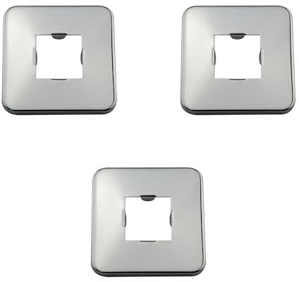 JianLing 3PCS Acciaio Inox Quadrato Non Separabile Braccio Doccia Flangia Copertura Interna Esterno 65x26mm Piastra Base Braccio Doccia In-Wall Copertura Decorativa Valvola Triangolare Addensata Filo