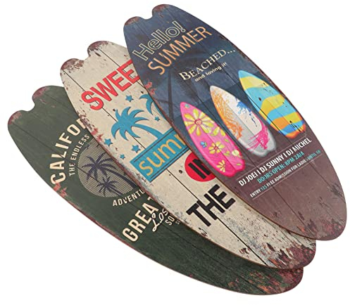 Surfbrett-dekoration Aus Holz 3er-set Strandschilder - Und Türkunstschild Für Die Inneneinrichtung
