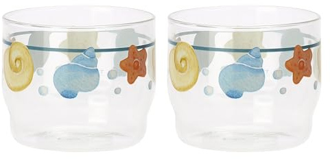 THUN, Set 2 Coppette Gelato in Vetro, Casa e Cucina, Linea Mare da Amare, 8.5 x 7 x 7 cm, 300 ml di Capienza