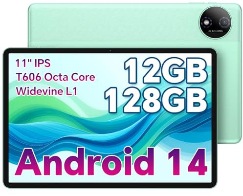 ODEA Tablet 11 Pulgadas, A11 Tablets Android 12GB RAM+128GB ROM(TF 1TB), T606 Octa Core, 7000mAh/Widevine L1/5G WiFi/BT 5.0/GPS/3.5 mm Jack