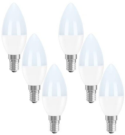PureShine SES E14 Led Light Bulb Warm White, Small Edison Screw,40W Equivalent,5 Watt 470LM,3000K, Energy Saving Lightbulbs, Pack of 6