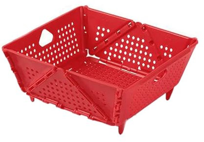 susiodeu Panier à passoire de Cuisine Pliable, Trous de Drainage Creux pour Une vidange, Panier de Lavage de légumes en ABS pour la Cuisine