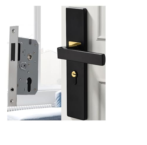 Maniglie porte interne Serratura for porta della camera da letto nera con chiavi, maniglia for porta d'ingresso di sicurezza, serratura antifurto for manopole interne for porte(MAGNETIC LOCK CORE_50MM