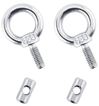 les vis en acier inoxydable, 2 pièces M4 écrou à œil de levage fixation avant tente bouchon montage sur piste oeillet d'arrimage Rail vis de voie Kayak bateaux caravane auvent boulons à œil en acier i