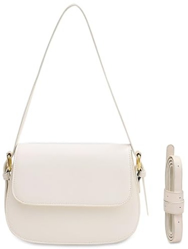 Damaxelväska liten – elegant axelväska PU-läder – moderiktig crossbody bag för vardagen, shopping, gå ut, Beige