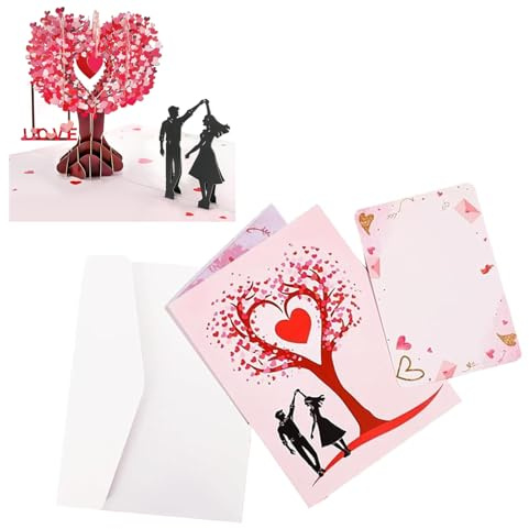 MisFun Regalo de Boda Emergente 3D con Sobre, Tarjeta de Felicitación Bodas, Tarjeta de Aniversario de Bodas, Felicitación de Boda Invitación, para Aniversario, Día de San Valentín, Cumpleaños
