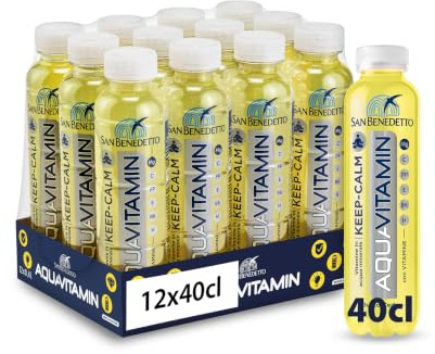 San Benedetto Aquavitamin KEEP-CALM Gusto Cedro, Bevanda con alto contenuto di Vitamina C, Vitamine in Acqua Minerale, 12x400ml