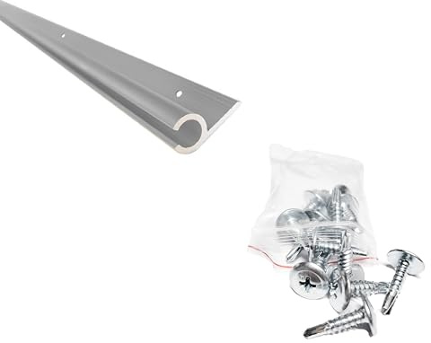 Campervan Awning C Rail Channel Motorhome Caravan Van attachment rails C channel track 1 x120cm Anodized Aluminum with Pre-Drilled holes and stainless steel screws-Keder Uk