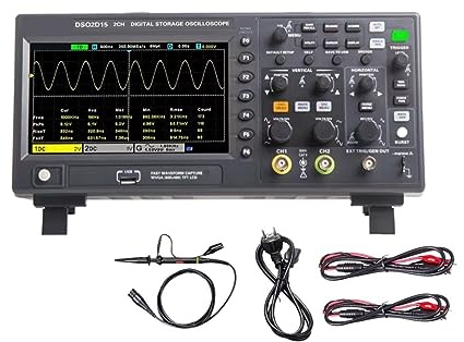 Osciloscopio, Osciloscopio DSO2D15 Osciloscopio USB, probador de multímetro, almacenamiento de 2 canales 100Mhz/150Mhz DSO2C15 DSO2D10 DSO2C10(DSO2C15)