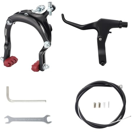 MEGHNA Bike Caliper Brake Set Aluminum Alloy Front and Rear Bike Brake Lever C Brake Set with Cables and Brake Pads Rim Brake for BMX Hybrid Bike Cruiser Bike Mountain Bike