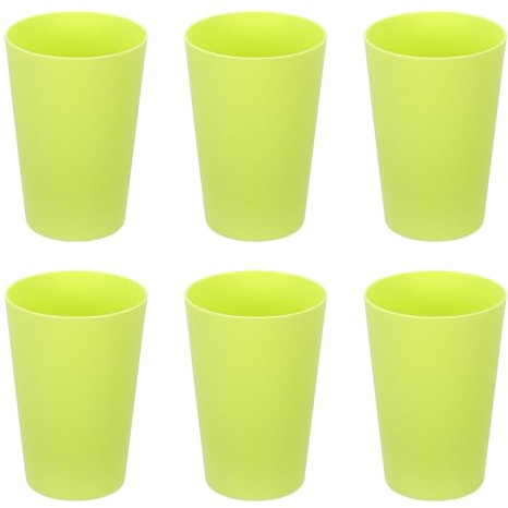 sourcing map 6 vasos de plástico, vasos reutilizables de 8.8 onzas, vasos de agua irrompibles para el hogar, oficina, al aire libre, restaurante, agua, café, leche, jugo, té, verde claro
