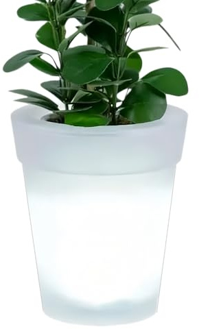 LED Planter Pots - Outdoor Waterproof Garden, Lamps Solar Power LED, Flower Pot for Pathway Lawn Yard Outside Home Patio Housewarming Decorative, Illuminated Plant, Garden and Outdoor Spaces