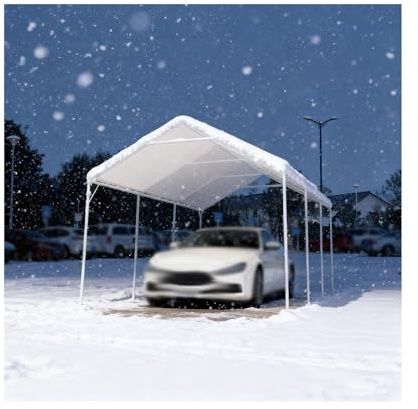 Abri De Voiture Robuste Et Résistant Aux Intempéries (Neige Et Vent) avec Structure Solide pour Voitures, Tracteurs, Camping-Cars Et SUV(9x29ft)