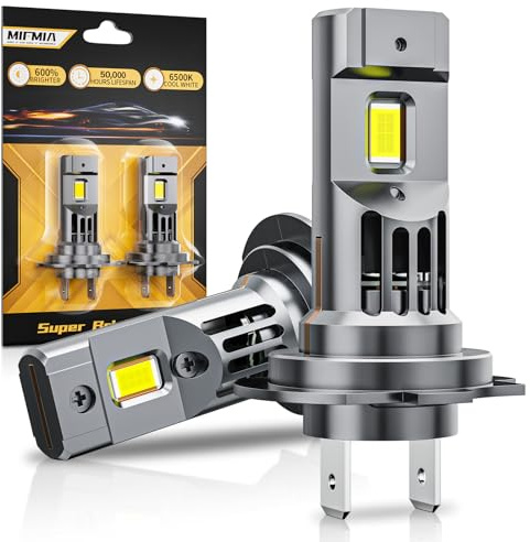 MIFMIA 𝖧𝟩 Bulb, 6500K Cool White, Real 1:1 Mini Size Plug and Play, Backup Off-Road Lights, Pack of 2
