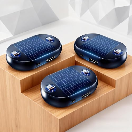 Diaxbest Car Anti-Icing Device, Solar & USB Charging Car De-Icer, Prevents Frost/Snow Build-Up for Sedan/SUV/Small Cars, Compact Interior Decoration (2)