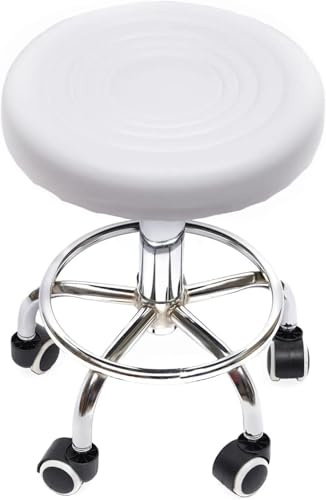 PromiseFly Roterande pall höjd justerbar rullpall arbetspall barstol praktipall kontorspall lastkapacitet 150 kg för skönhetssalonger, massagesalonger, barer, kontor