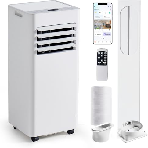 Aoxun Air Conditioning Unit with Smart Wifi, 9000 BTU Portable Air Conditioner Cools up to 270 sq. ft, 4-IN-1 AC Unit with Cooling&Dehumidifier&Fan&Sleep Mode, Remote Control, 24H Timer