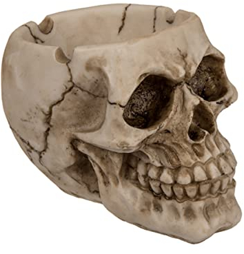 OOTB Skalle Askfat, Polyresin, Flerfärgad, 10 x 6 x 12 cm