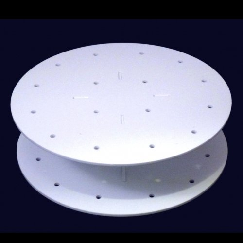 Super Cool Creations 21 cm di Diametro, 6,5 cm, in Acrilico, Forma Macchina per Cake Pop, con Supporto, 16 Fori, 5 cm di Distanza l'una dall'altra, Colore: Bianco