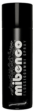 mibenco 71419005 flytande gummispray/sprayfilm, svart glänsande, 400 ml – ny färg och skydd för ytor och för att måla fälgar