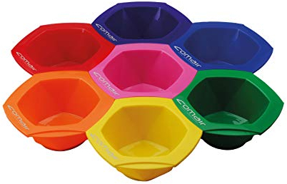 Comair 7001240 Färbeschalenset Rainbow 7-teilig, bunt, Stecksystem, Antirutsch