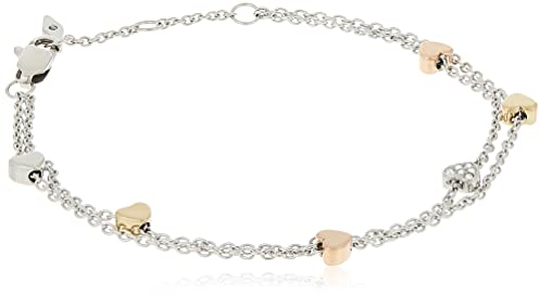 Fossil Armband Für Frauen Vintage-Motive, 19 Cm Dreifarbiges Edelstahlarmband, JF02854998