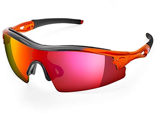 ToolFreak Reevo, Gafas de Sol de Seguridad Cristal Rojo, Antirreflejo, Paratrabajo o Deporte, Protección contra Impactos y Rayos UV, Construido con el Grado de Seguridad Según EN166FT