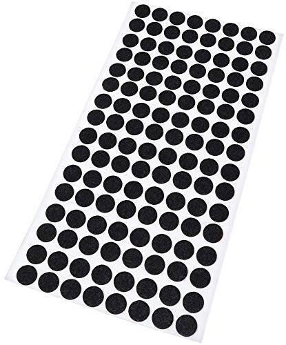 Adsamm® / 128 x Selbstklebende Filzgleiter/Schwarz/ø 12 mm/Rund / 1.5 mm dünne Selbstklebende Möbelgleiter aus Filz