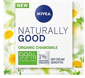 NIVEA Naturally Good Radiance Sensitive Tagescreme (50 ml), feuchtigkeitsspendende Gesichtscreme + Bio Kamille Extrakt, Gesichtspflege für empfindliche Haut, beruhigende Feuchtigkeitspflege