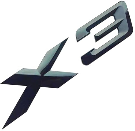 MCK Auto - X3 schwarz glänzendes Kofferraum-Logo, Heckabzeichen, Emblem, Tuning-Modifikation