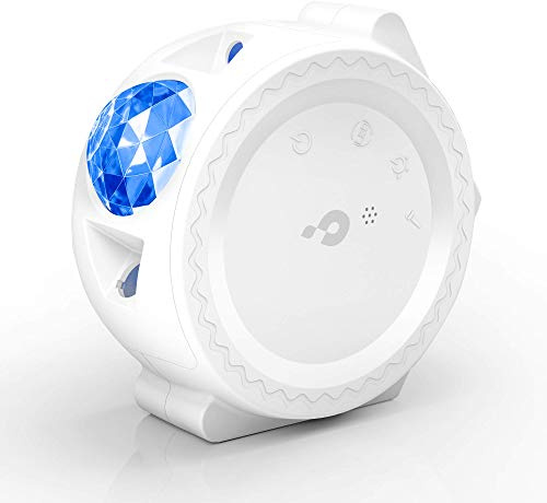 FitFasting 3 in 1 LED Sternenhimmel Projektor mit Stimmenkontrolle, Galaxy Light,Wassermuster Mond Stern Projektor Funkeln Sie im Takt der Musik für Kinder Erwachsene,Party Geburtztag Umgebungslichter