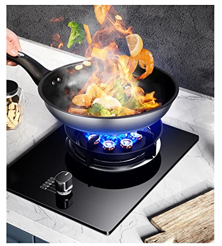 XLTFUC Cuisinière À Gaz Intégrée De 33 Cm, Feu Féroce À Neuf Cavités De 5,2 KW, Table De Cuisson en Verre Trempé Noir, 1 Cuisinière À Gaz NG/LPG Cuisinière À Gaz Convertible (Color : A, Size : LPG)