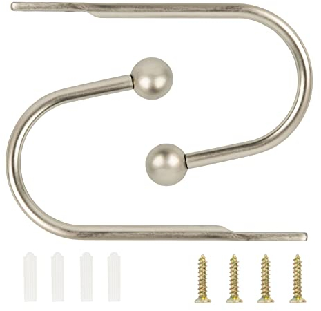 TAIYOU 2 Stück Raffhalter Gardinen Metall Vorhang Raffhalter Haken Dekorativer Wandmontage Raffhaken für Schlafzimmer Wohnzimmer Bäder Küchen Büros Esszimmer Cafés Silber Runder Kopf