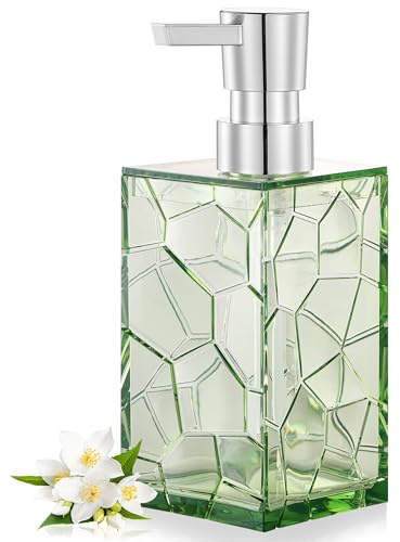 Hadme Seifenspender Grün Kunststoff, Soap Dispenser Plastik Klein Handseifenspender Küche Spülmittel Set, Modern Badezimmer Spülispender Schmal (B-Green)