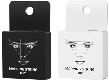 Förpackning med 2 ögonbrynslinor Förfärgad tråd Microblading Brow Mapping String för semi-permanent ögonbrynstatuering