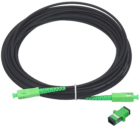 sourcing map 1 câble de raccordement en fibre optique simplex OS2 LSZH SC/APC-SC/APC blindé noir pour réseaux LAN à fibre optique avec adaptateur de 10 m