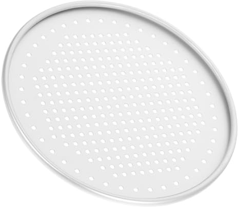 COLLBATH Plat à Pizza Aluminium Rond Perforé Moule à Pizza Pour Four Ustensile De Cuisson Pratique Et Multifonctionnel