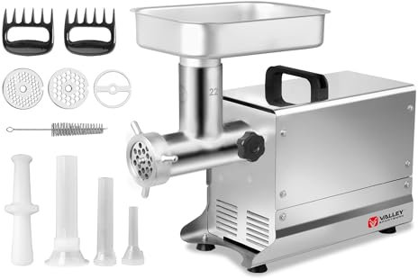 Commercial Electric Meat Grinder Machine - #22 Meat Grinder 1.0 HP 550 lbs/hr, Stainless Steel Heavy Duty Meat Mincer, Sausage Stuffer, Ideal for Commercial and Heavy Use