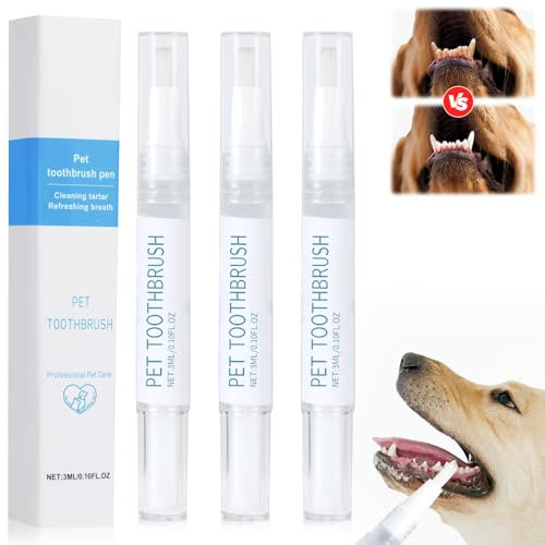 Traboto Haustier-Zahnbürstenstift, 3 Stück Hund Zahnaufhellung Reinigung Stift, Haustiere Zahnbürsten-Reinigungsstift, Zahnpflegeset für Haustiere