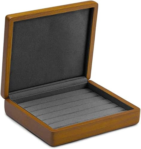 TOTIKI Schmuckschatulle Schmuckschatulle Schmuckschatulle Premium Holz Schmuck Organizer Ohrring Ring Armband Aufbewahrungskoffer Mittlere Aufbewahrung Schmuckaufbewahrung(Black)
