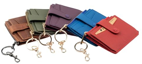 Gaga Leather - Handgefertigtes Kartenetui aus echtem Leder mit 3 Kartenfächern und 1 Hauptfach - Mann/Frau Kartenetui - Schwarz - 10,5x7,5 cm Kartenetui, das Eleganz und Funktionalität Verbindet