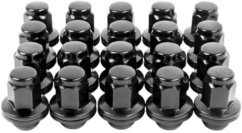 M14x1.5 Lug Nuts Set of 20 Compatible with Sequoia Landcruiser Tundra Lexus LX Black 7/8 22mm Hex Mag Washer Lug Nuts 1.85 Inch