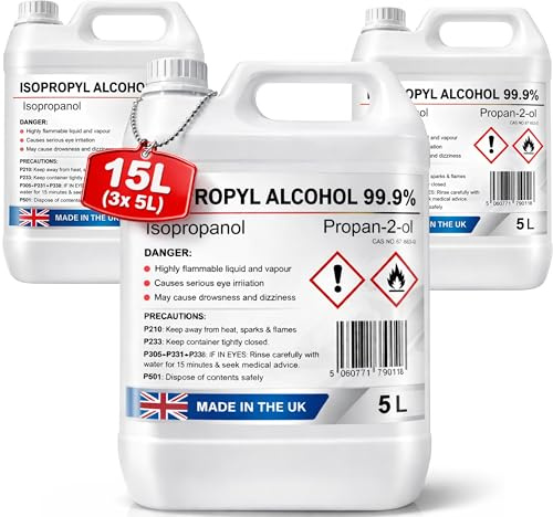 Sanitirex Protect 99.9% Isopropyl Alcohol (IPA) Rubbing Alcohol Cleaner & Degreaser, Electronics PCB Flux Remover, Screen & Glass Cleaner, 3D Resin Wash, Sticker Adhesive Remover, Made in UK