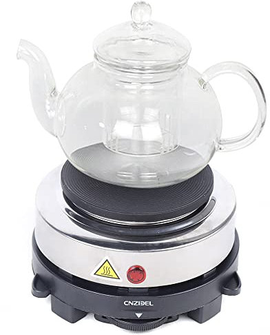 QuatoLuilo Mini placa de cocina eléctrica para camping, placa de cocción individual, 500 W