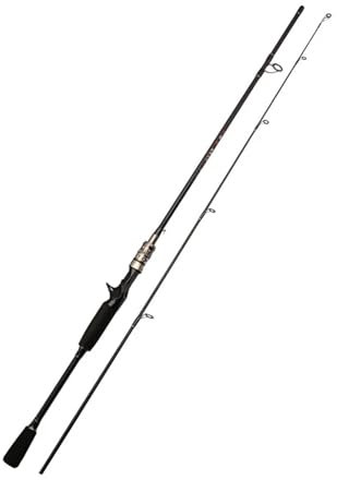 XUCZHAI Angelrute Angelrute Glas-/Kohlefaser Spinn-/Wurfangelrute Köder WT 5-12g Schnur WT 5-12LB Schnellköder Angelruten Fluss Zum Angeln In Salzwasser Und SüßWasser(Black Casting Rod)