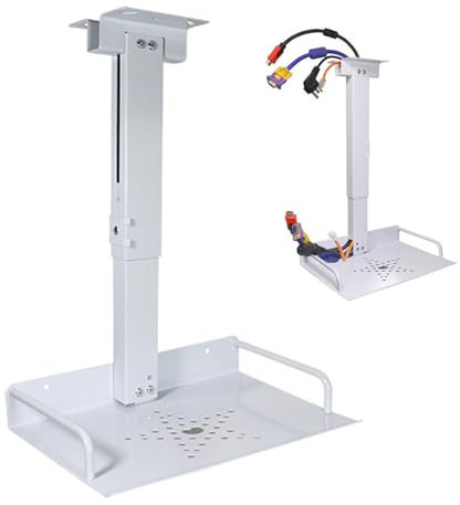 Support De Plafond Pour Projecteur, Support De Projecteur Avec Gestion Des Câbles Cachée Hauteur Réglable 34-56 Cm Jusqu'à 3,5 Kg Plateau 24 × 20 cm Support De Plafond Pour Projecteurs Routeurs