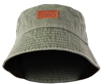 Manufaktur13 Denim Bucket Hat - Vintage Fischerhut, Retro Anglerhut, Sonnenhut, Session Hat, Schlapphut, 90s Look (DE/NL/SE/PL, Alphanumerisch, L, XL, Khaki)