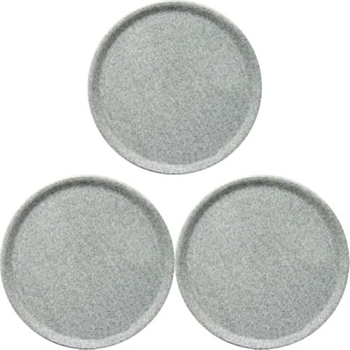 HENDI Plato de pizza redondo, plato para servir pizza, porcelana, motivo: granito, apto para el microondas y el lavavajillas, ⌀330 mm, gris (Paquete de 3)