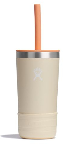 Hydro Flask Kids 12 Oz Tumbler with Lid and Straw for School - Insulated Stainless Steel in Coconut Cream